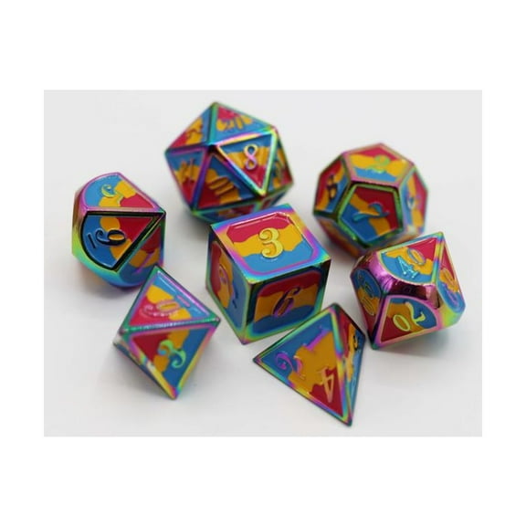 Pansexual Pride Flag - Metal RPG Dice Set