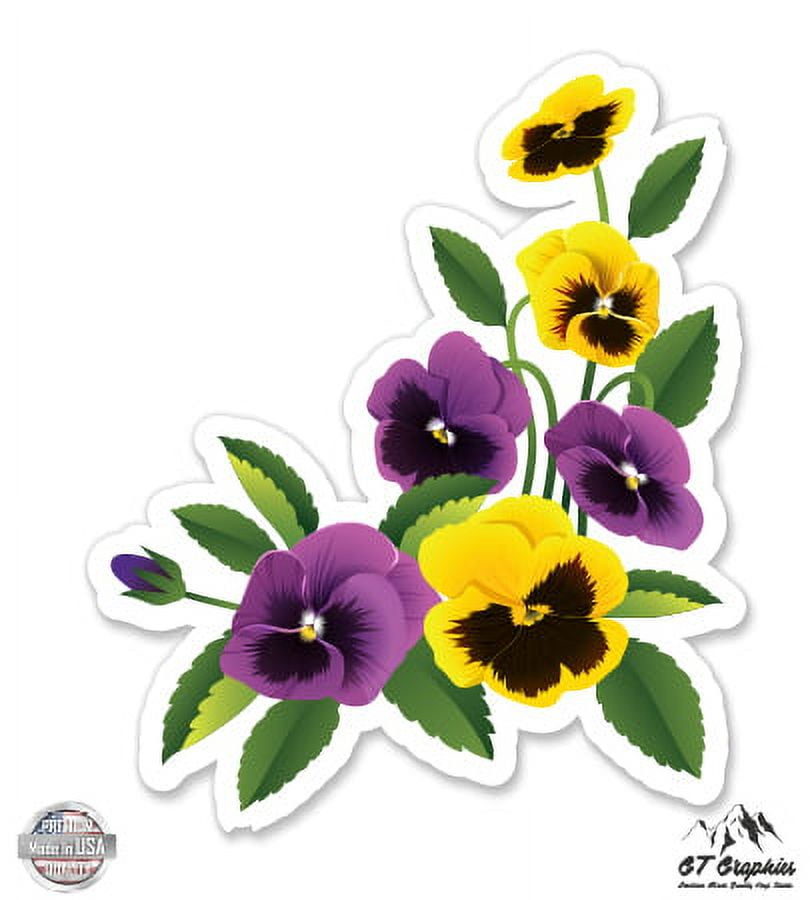 Pansies 8" Vinyl Sticker For Car Laptop IPad Waterproof Decal