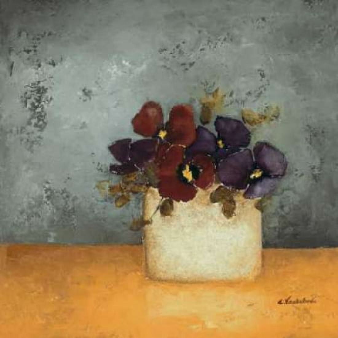 Pansies II Canvas Art - Anouska Vaskebova (24 x 24)