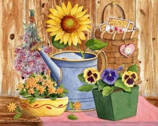 Pansies & Sunflowers Canvas Art - Maureen Mccarthy (20 x 16)