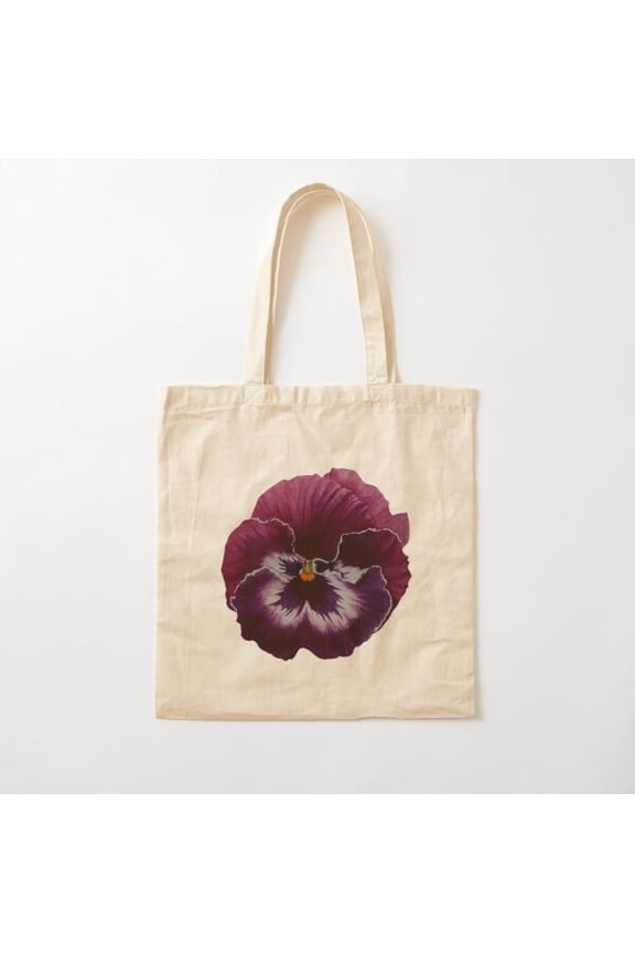 Pansy Canvas Tote Bags, Reusable Shopping Bag