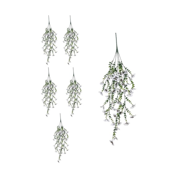 Pansy Hanging Vines 6-Pack, 75cm Faux Viola Flowers for Romantic Wall, Balcony Railing, Bridal Shower Decor