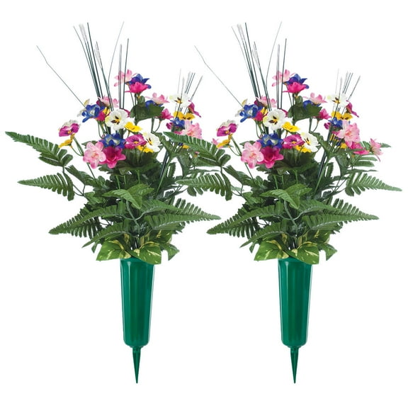 Pansy Memorial Bouquet by OakRidgeTM, Set of 2