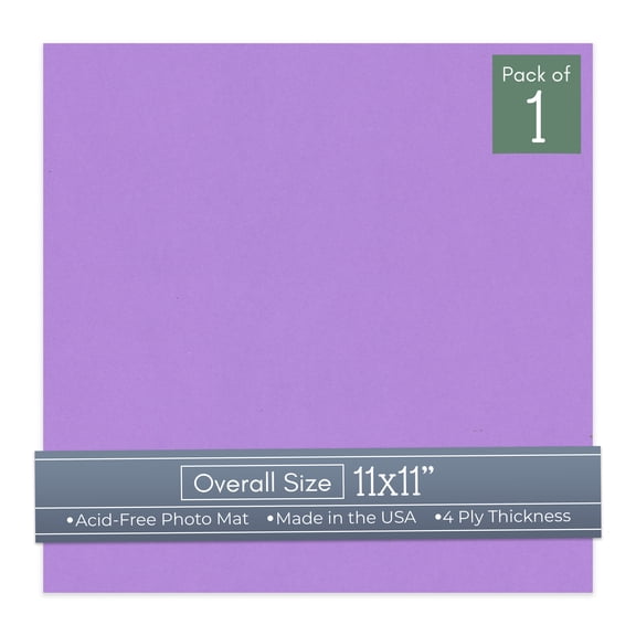 Pansy Purple 11x11 Uncut Art Mat Board - No Opening - 1 Mat