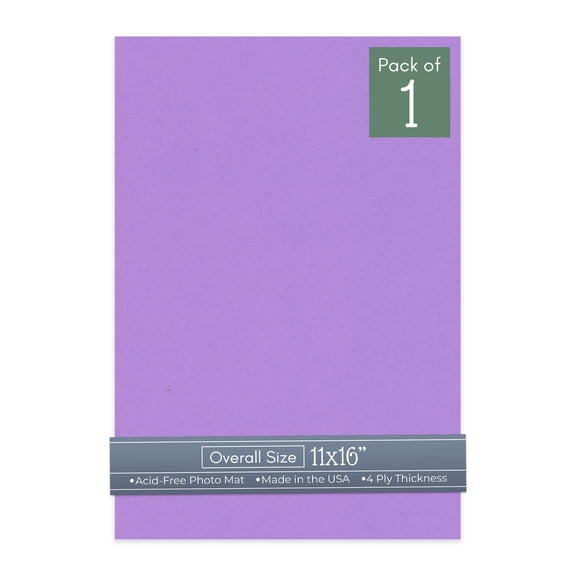Pansy Purple 11x16 Uncut Art Mat Board - No Opening - 1 Mat
