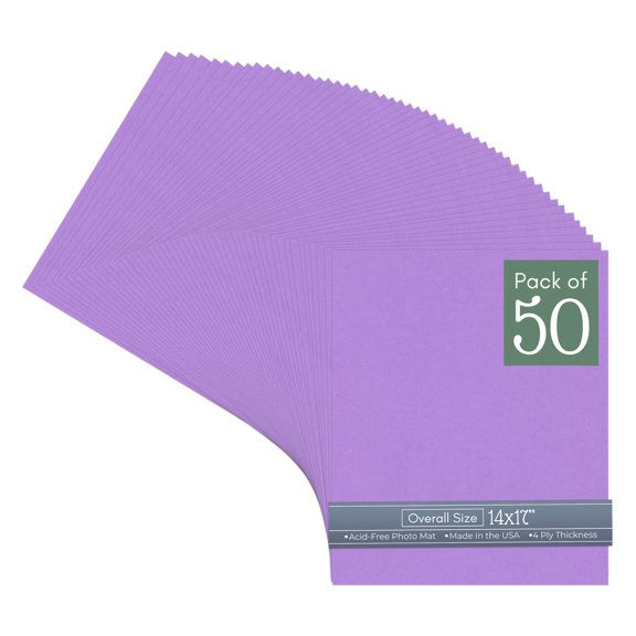 Pansy Purple 14x17 Uncut Art Mat Board - No Opening - 50 Mats