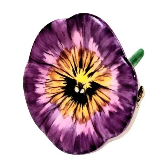 Pansy Purple Limoges Box for Collectors Limoges Box Porcelain Figurine