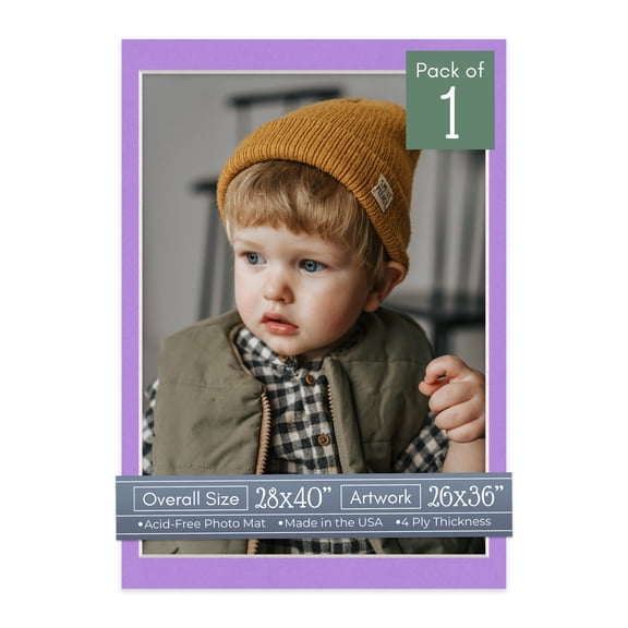 Pansy Purple Picture Frame Mat for 28x40 Frames - Fits 26x36 Photos - 1 Mat