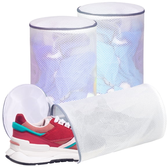 Pansylife 3 Pack Mesh Laundry Bags - Shoe Washing Machine Bag with Zipper Shoe Laundry Bag for Sneaker Bras Socks Delicates