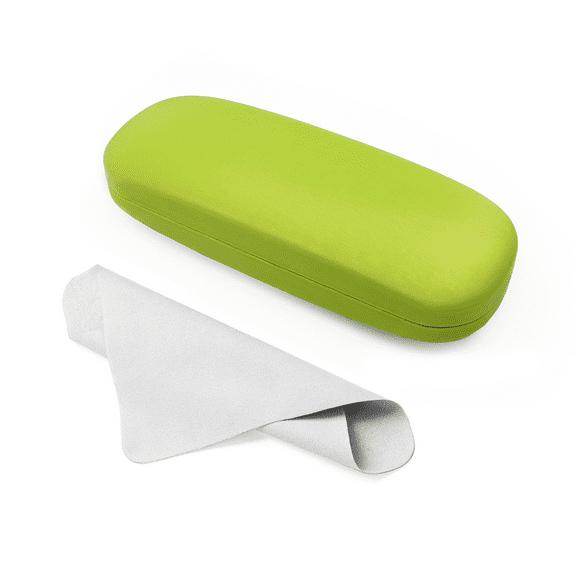 Pansylife Glasses Case Hard Shell, PU Leather Eyeglass Case for Women and Men, Protective Case for Reading Glasses, Eyeglasses, Green