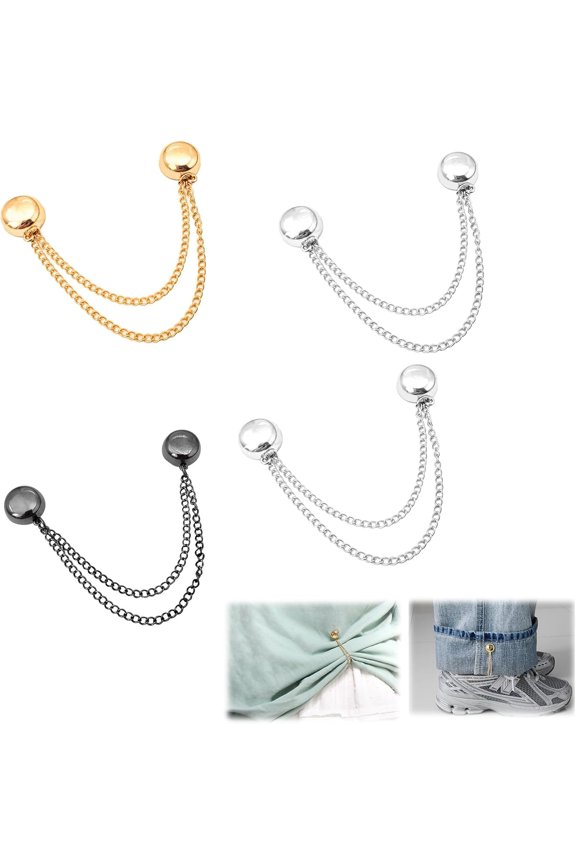 Pant Clips,Magnetic Clothing Clips,Multi-Function Magnetic Clothing Clips,Clothing Magnet Chain Clip,For Clothing Decoration And Fixing Clothes Pins Decorator,Cardigan, Cuff Hem,Trouser Legs