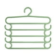 thumbnail image 1 of Pant Hangers with Clips Space Saving 5 Tier Multifunctional Hanger for Pants, Ties, Belts, Sturdy Plastic Closet Organizer, 1 of 6