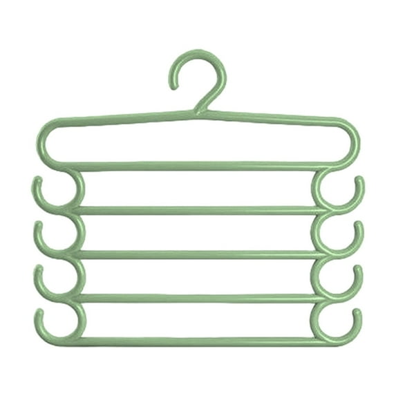 Pant Hangers with Clips Space Saving 5 Tier Multifunctional Hanger for Pants, Ties, Belts, Sturdy Plastic Closet Organizer