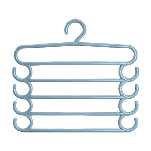 Pant Hangers with Clips Space Saving 5 Tier Multifunctional Hanger for Pants, Ties, Belts, Sturdy Plastic Closet Organizer