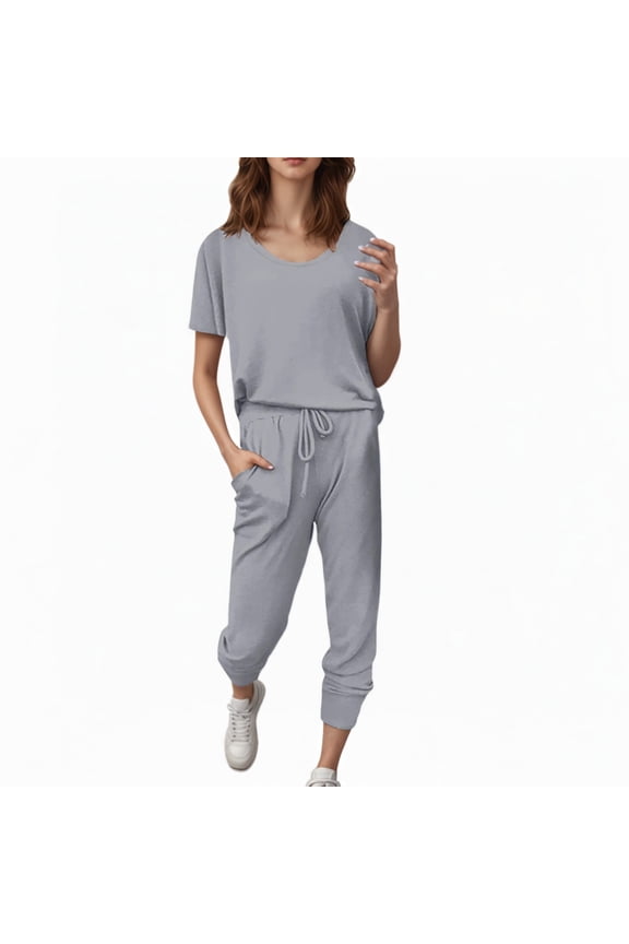 Pant Short Sleeves Sets for Women Sweatsuits Sets Two Piece Outfit Long Sleeve Pant Workout Athletic Tracksuits Athletic Outfit Sets