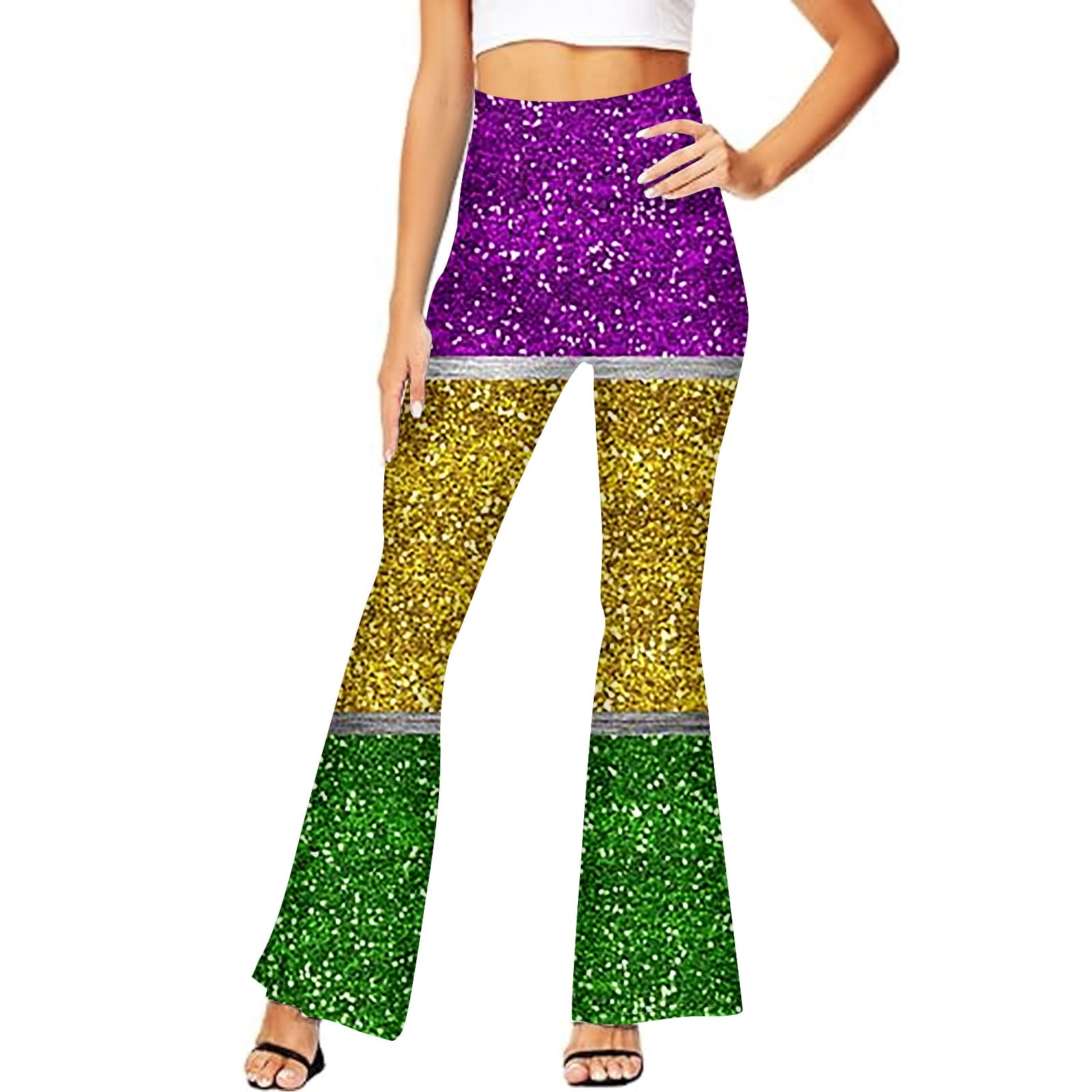 mardi gras bell bottom pants