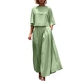 thumbnail image 1 of Pant Suits for Women Dressy Women's Trousers Suit Casual Wear Loose Fit Wide Leg Pants With Short Sleeve Womens Bibs Overalls Insulated Womens Tuxedo Suit Ca Mode Jumpsuit Champagne Romper For Green M, 1 of 4