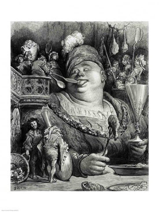 Pantagruels meal Canvas Art - Gustave Dore (18 x 24)