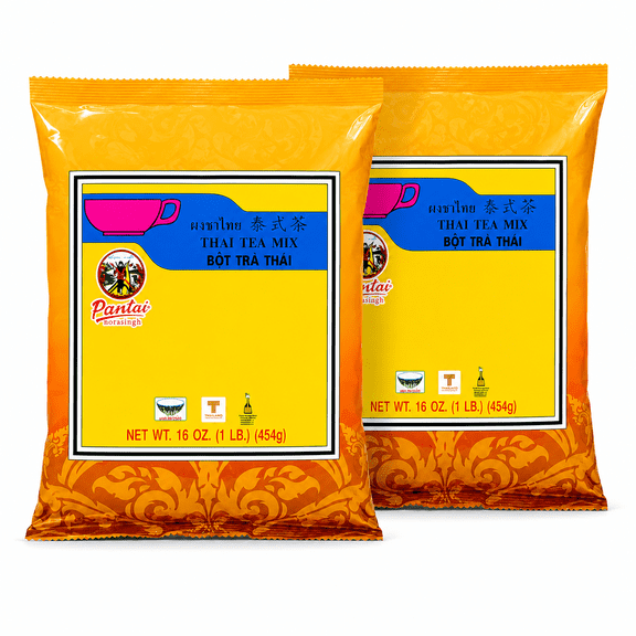 Pantai Thai Tea Mix Authentic Traditional Restaurant Style Thai Iced Tea 16 oz (Pack of 2)
