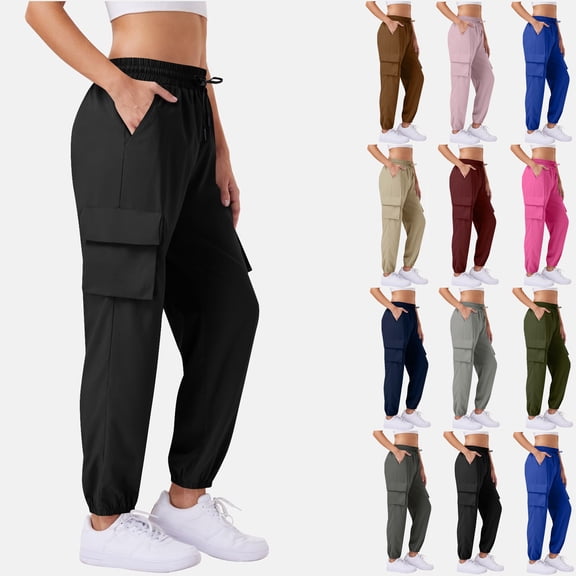 Pantalones Cargo Para Mujer Womens Pant Women Sweatpant Women's Outdoor-drying Pants Rushing Pants Spring And Summer Hiking Mountaineering Pants-drying Pants Casual Sports Pants Black M