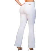 Pantalones Colombianos Levanta Cola | Butt Lifting Colombian Bootcut Jeans for Women | High Rise Waisted Push Up | White 540W