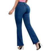 Pantalones Colombianos Levanta Cola | Butt Lifting Colombian Jeans Boot Cut | High Rise Waisted Push Up | 527BB