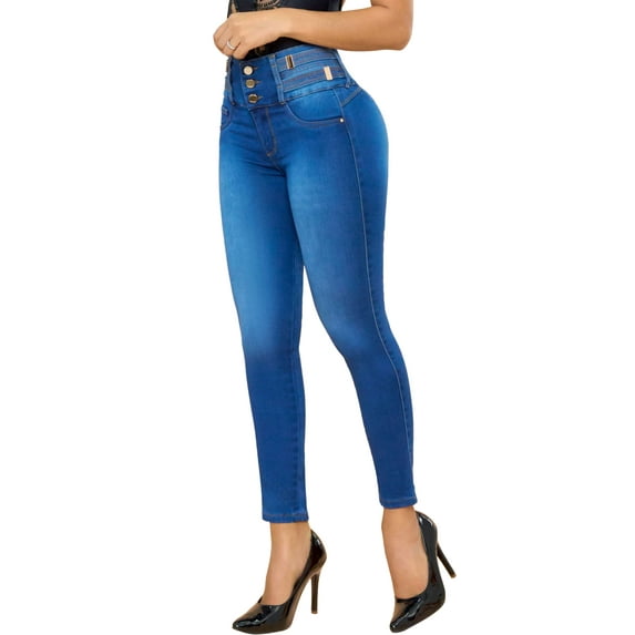Pantalones Colombianos Levanta Cola | Butt Lifting Colombian Jeans for Women | High Waisted Push Up 519BB