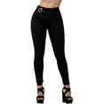 thumbnail image 1 of Pantalones Colombianos Levanta Cola | Butt Lifting Colombian Jeans for Women | High Waisted Push Up | Black 539BL by Fiorella Shapewear, 1 of 6