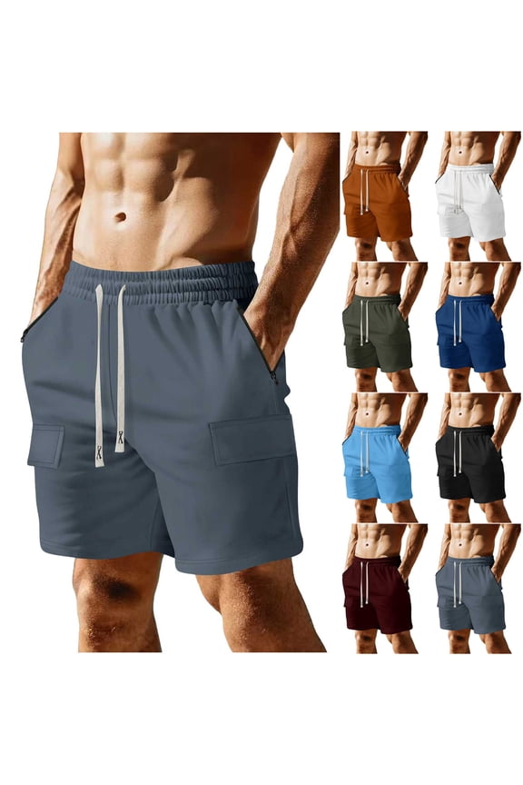 Pantalones Cortos Para Hombre Mens Gym Shorts With Pockets Khaki Cargo Shorts for Men Solid Color Sport Casual Holiday Breathable Basketball Shorts Pockets Pants Army Green L