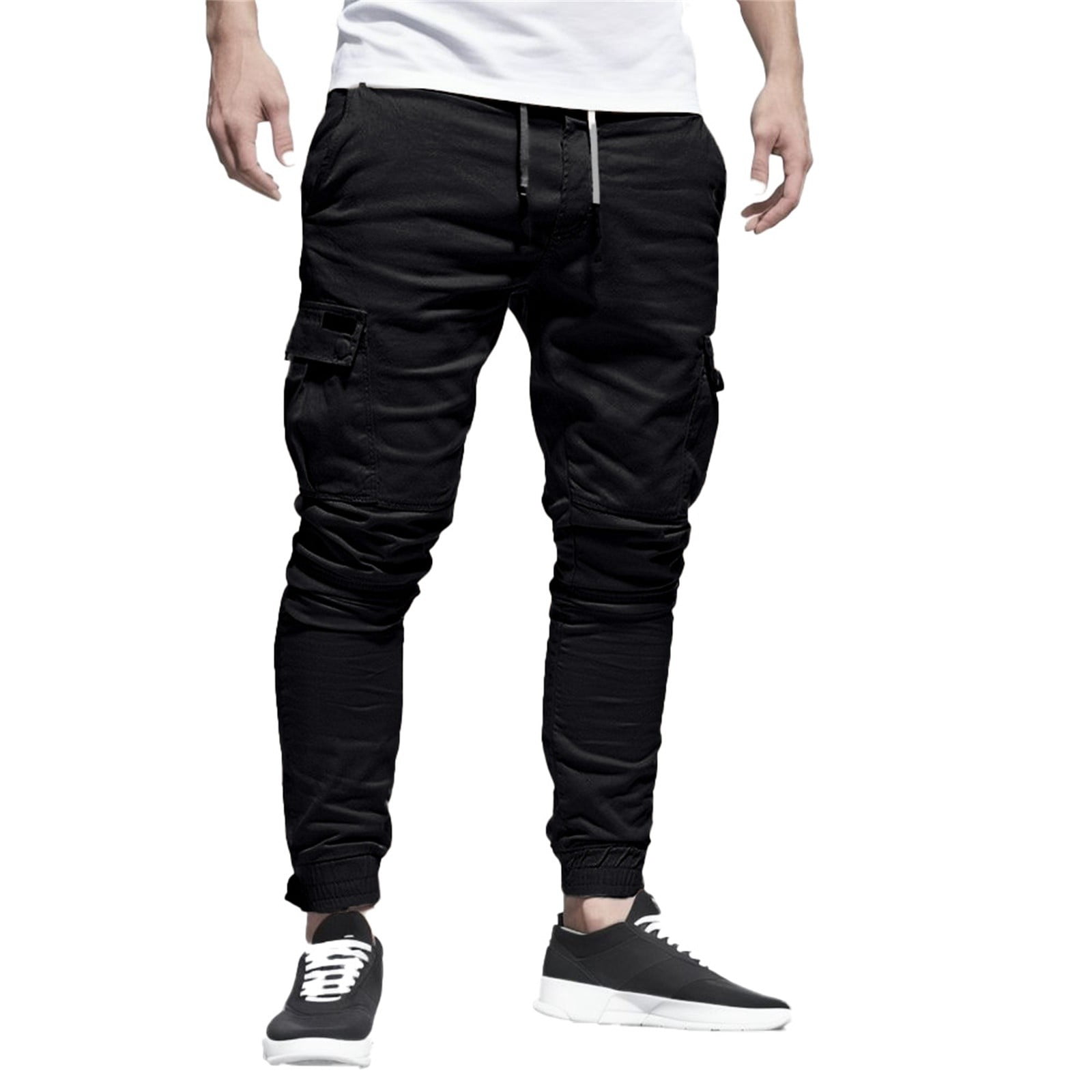 Pantalones De Hombre Black Chino Pants Men Boys Slim Fit Dress Pants ...