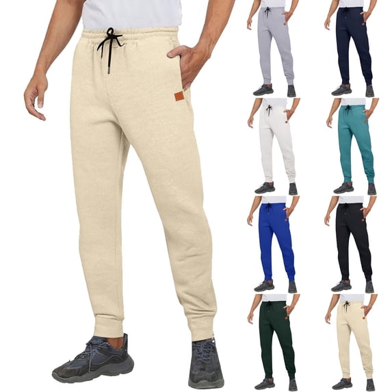 Pantalones De Trabajo Para Hombre Cargo Pants for Men Men Fashion Solid Casual Elastic Waist With Pocket Trousers Sport Pants Blue M