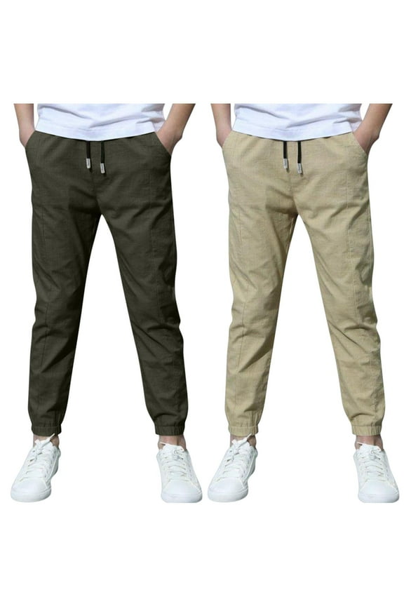 Pantalones De Vestir Para NiƱos Boys SweatsBoy's Solid Color Cotton 2Pc Pants Casual Pants Loose Pants Casual Outerwear Pants Sweatpants