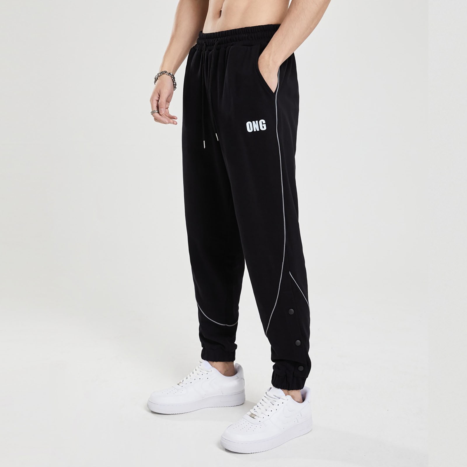 Pantalones Deportivos Para Hombre Men S Sweatpants With Pockets Jogging Foot Binding Pants Mens Black Pantalones Walmart