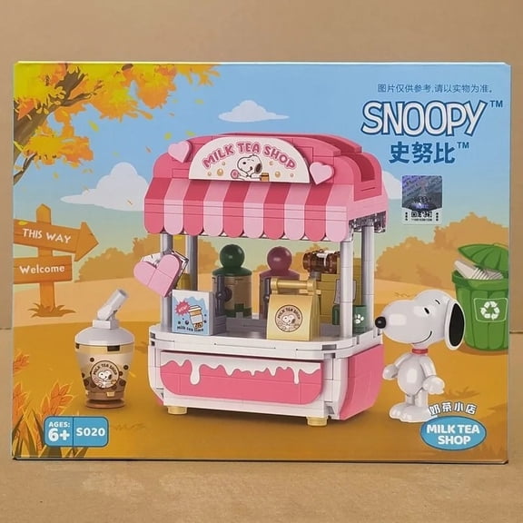 Pantasy New Snoopy Racing School Bus Series Assembly Model Exquisite Building Blocks Room Decoration Birthday Gift