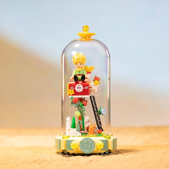 Pantasy Rose Eternal Little Prince Luggage Building Blocks Fantasy Scene Assembly Cute Toys Splicing Model Gifts