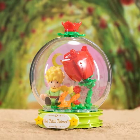Pantasy The Little Prince Rose Story Building Blocks Flower Sea Planet Assembly Model Eternal Garden Ornament Toy Kids Gift