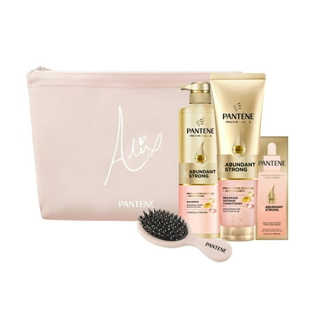 Alix Earle Pantene Abundant & Strong Gift Set (Shampoo and Conditioner, Serum, Brush, Bag)