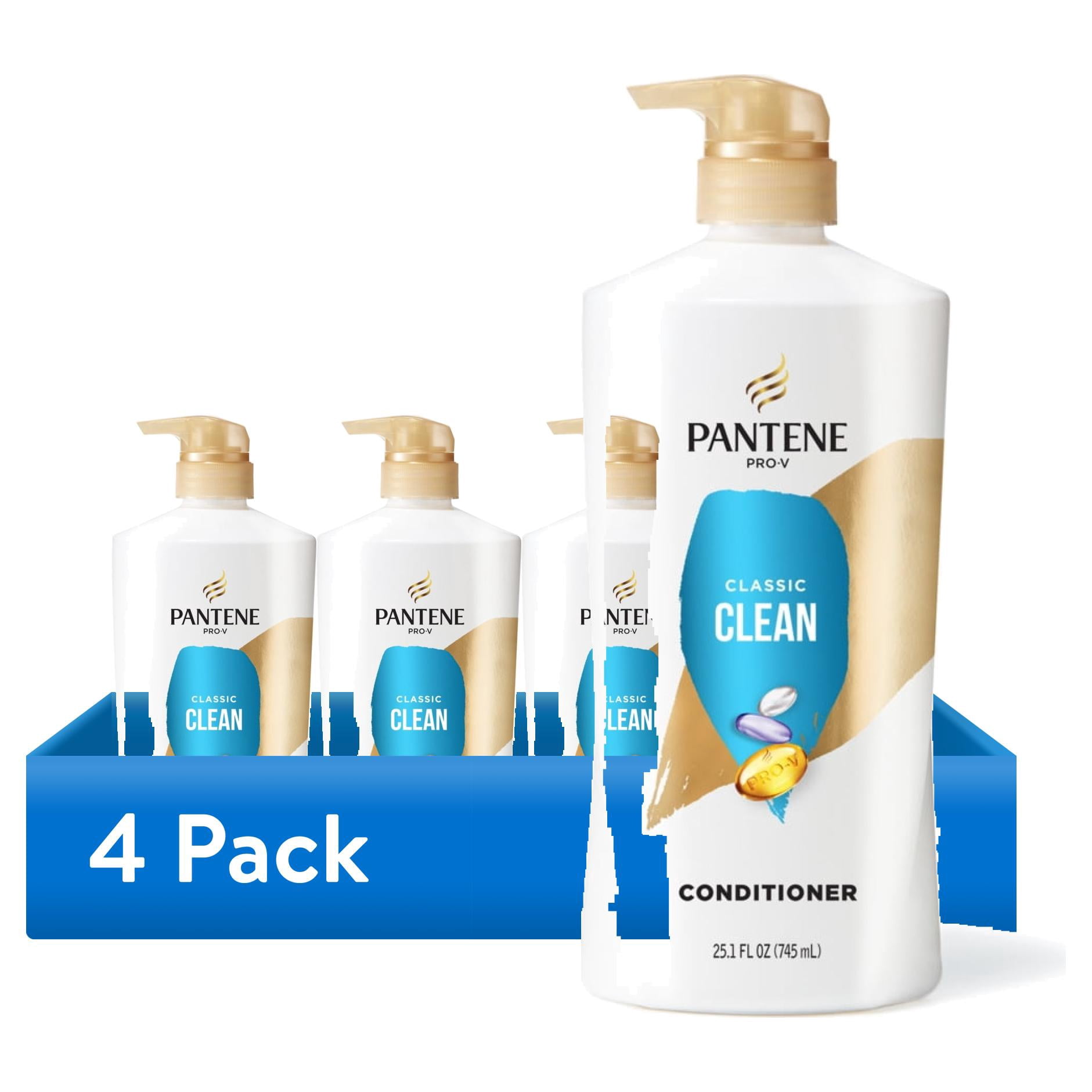 (4 pack) Pantene Pro-V Conditioner Classic Clean, Shine Enhancing, 25.1 fl oz