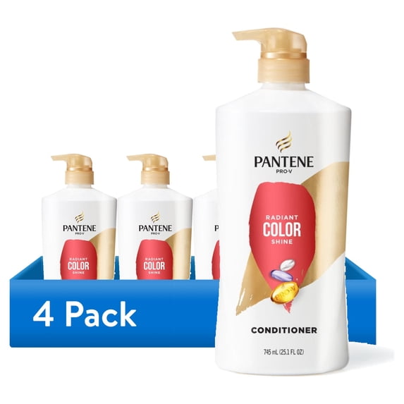 (4 pack) Pantene Pro-V Conditioner Radiant Color Shine, 25.1 fl oz