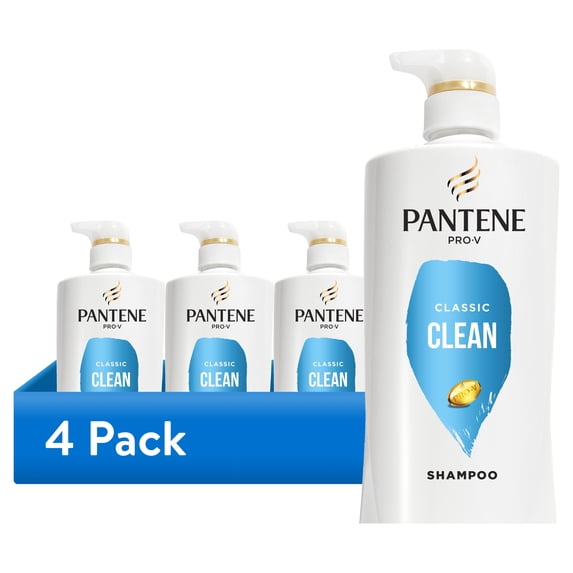 (4 pack) Pantene Pro-V Shampoo, Classic Clean, 17.9 fl oz
