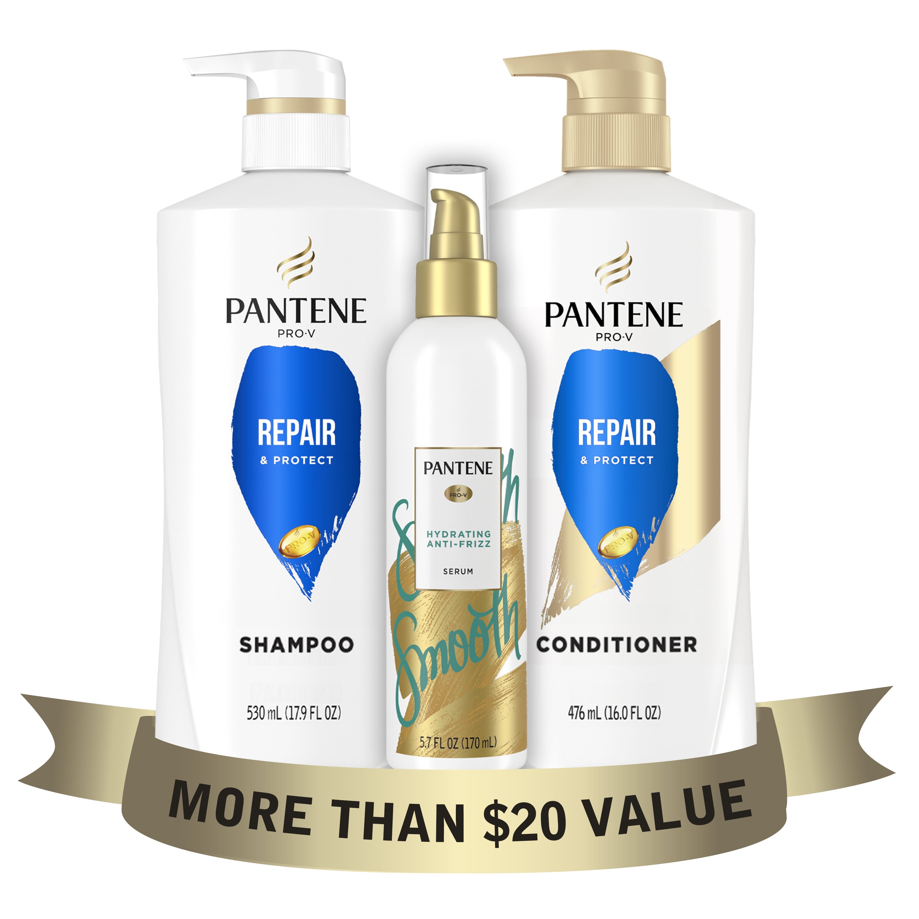 Pantene Ultimate Hair Repair Essentials Gift Pack, Shampoo, Conditioner and Hydrating Serum