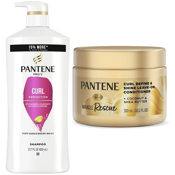 Pantene Curl Shampoo and Miracle Rescue Leave In Curl Mask