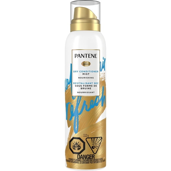 Pantene Dry Conditioner Mist Spray For Hair, 3.9Oz, Blue - Instant Hydration And Frizz Control With Vitamin B5, Safe For Color Treated Hair, Pro-V Refresh - Pack Of 1
