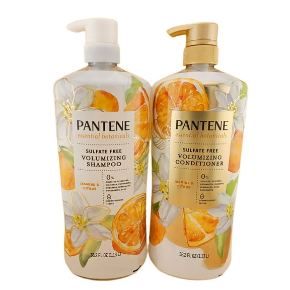 Pantene Essential Botanicals Jasmine and Citrus Shampoo 38.2 oz & Volumizing Conditioner 38.2 oz