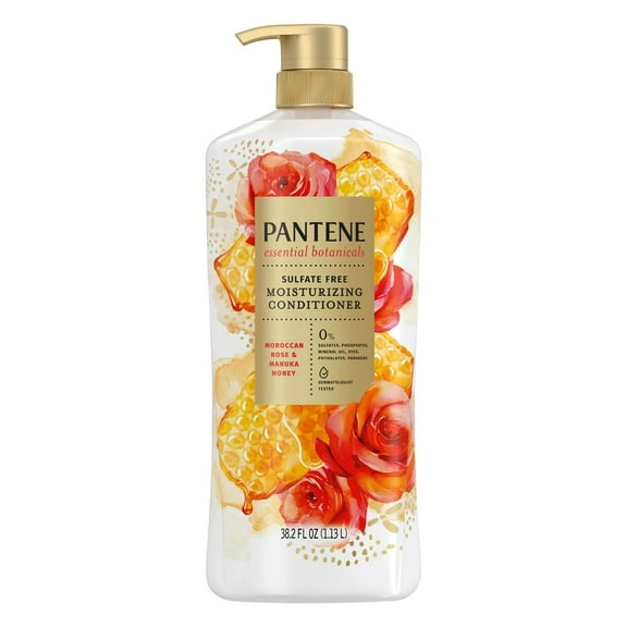 Pantene Essential Botanicals Conditioner with Moroccan Rose & Manuka Honey, Moisturizing, 38.2 fl oz