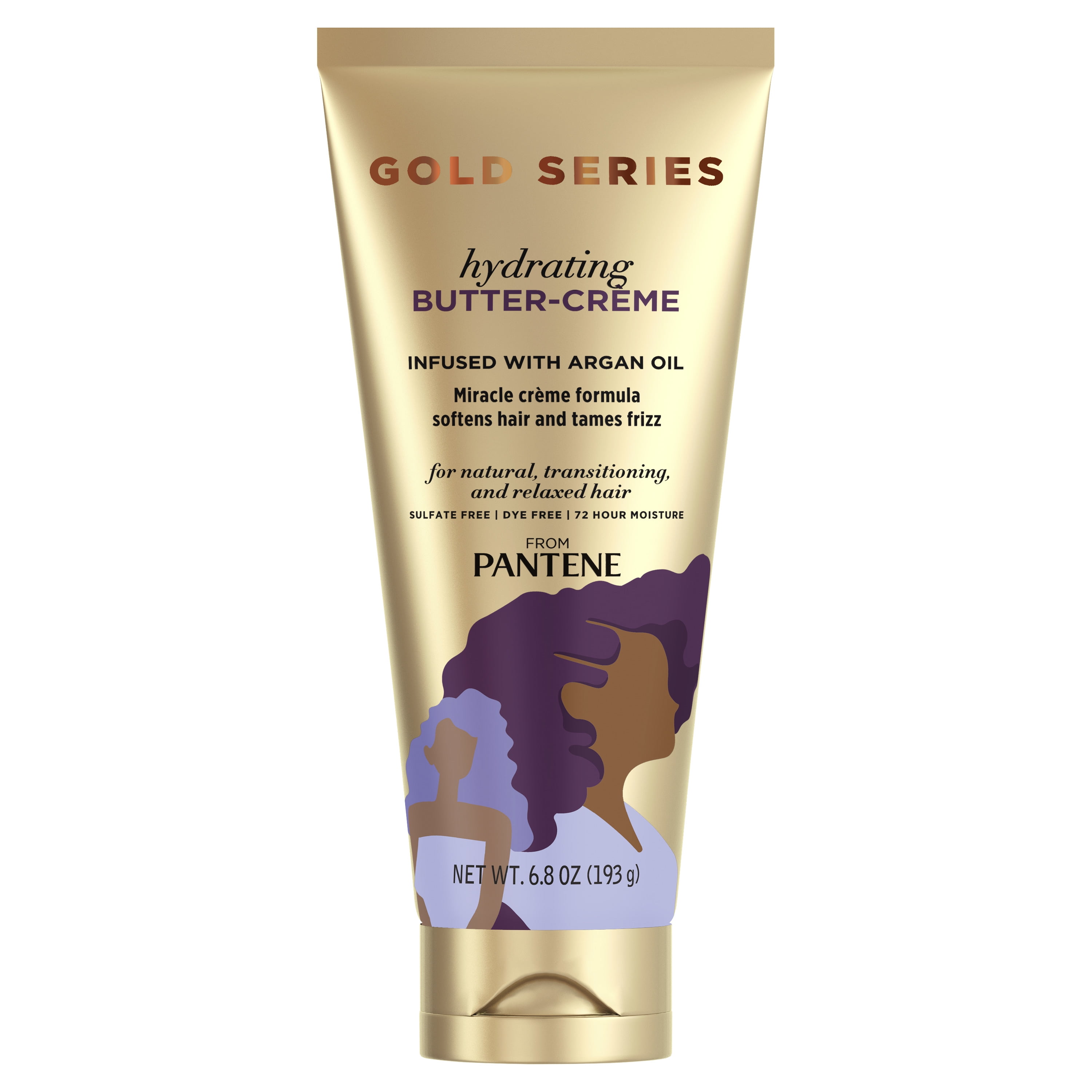 Pantene Gold Series Hydrating Butter Cream, 72 Hour Moisture, Sulfate & Dye Free, 6.8 oz