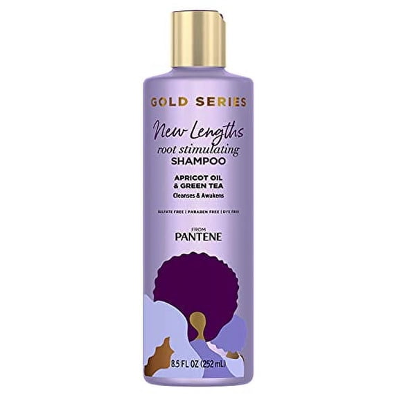 Pantene Gold Series New Lengths Root Stimulating Shampoo with Apricot Oil & Green Tea, 8.5 Oz, 2 Pack