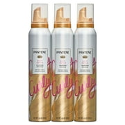 Pantene Mousse for Curly Hair, Foam Mousse for Women for Soft, Defined, 6.6 oz, 3 Count