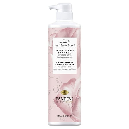 Pantene Nutrient Blends Shampoo, Miracle Moisture Boost with Rose Water, Sulfate Free, 14.9 fl oz