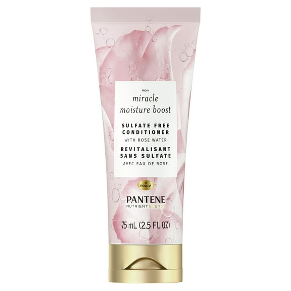 Pantene Nutrient Blends Miracle Moisture Boost Sulfate Free Conditioner, Rose Water, 2.5oz